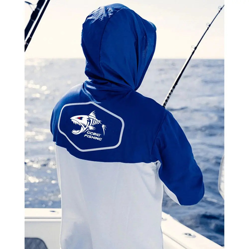 Men's UV Protection Hooded Fishing Shirt with Face Mask - Urban Camo
