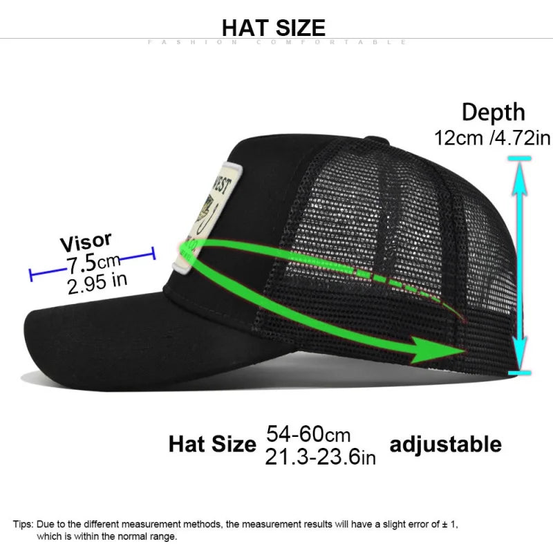 Fishing Snapback Trucker Cap - Mesh Back, Adjustable Fit
