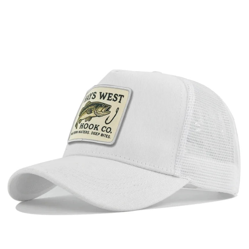 Fishing Snapback Trucker Cap - Mesh Back, Adjustable Fit