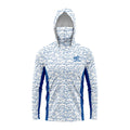 Men's Anti-UV Fishing Hoodie with Face Mask - Shark Print