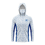 Men's Anti-UV Fishing Hoodie with Face Mask - Shark Print