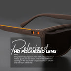 Polarized Square Frame Sunglasses - UV400, Mirror Lenses, Spring Hinges