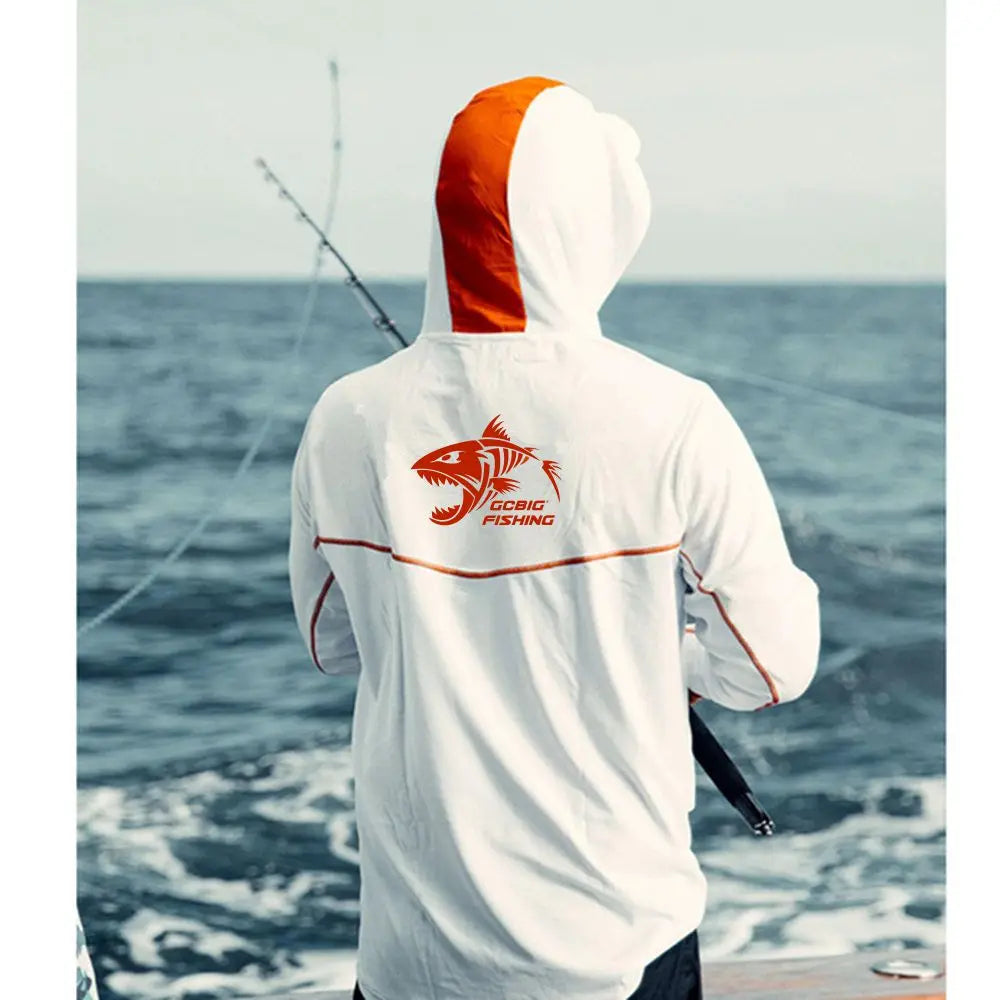Men's UV Protection Hooded Fishing Shirt with Face Mask - Urban Camo