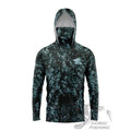 Men's UPF50+ Jungle Camo Hooded Fishing Shirt with Face Mask