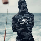 Men's UV Protection Hooded Fishing Shirt with Face Mask - Urban Camo
