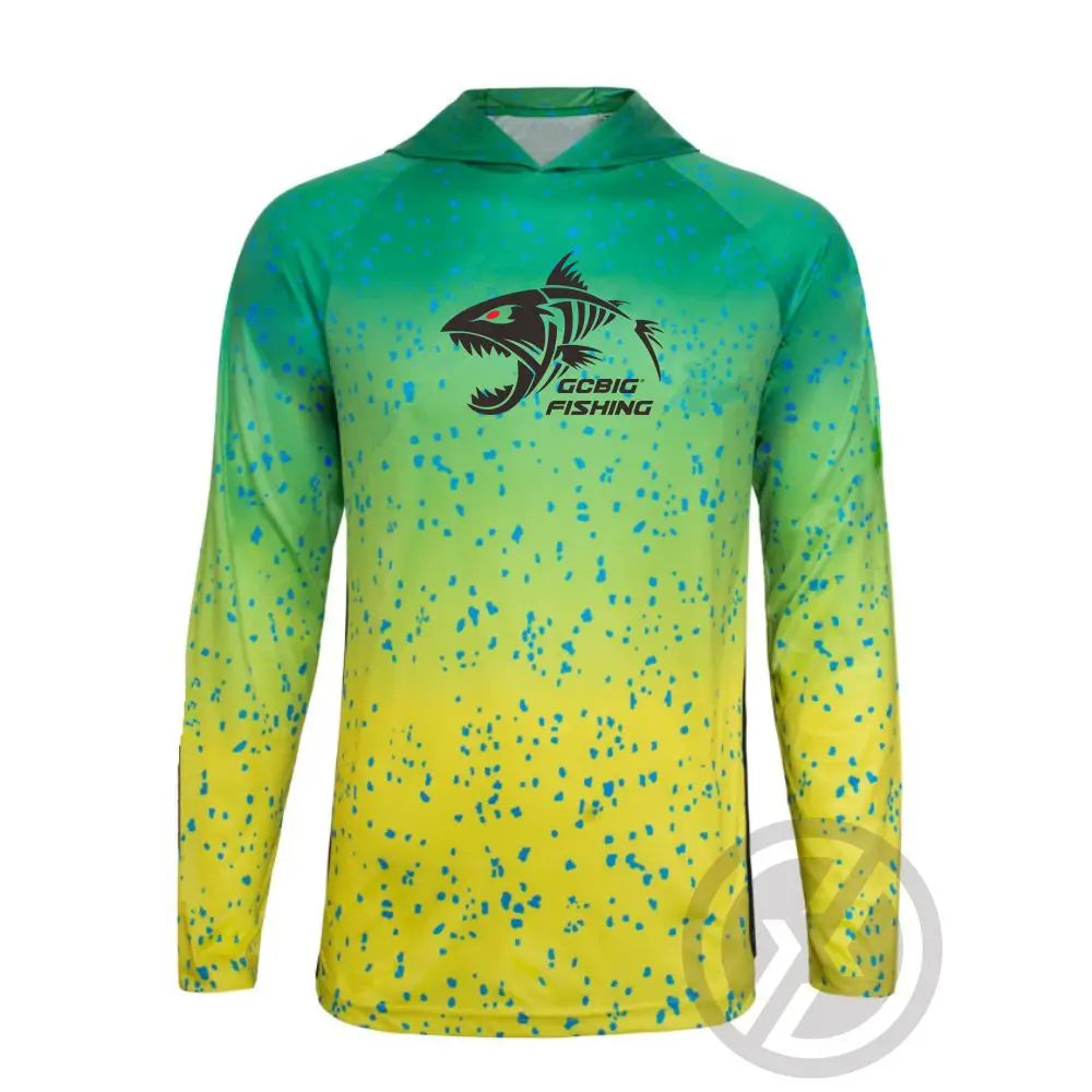 UPF 50+ Hooded Fishing Shirt - Quick-Dry, Face Cover & UV Protection