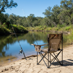 Camo chair fishing riverbank
