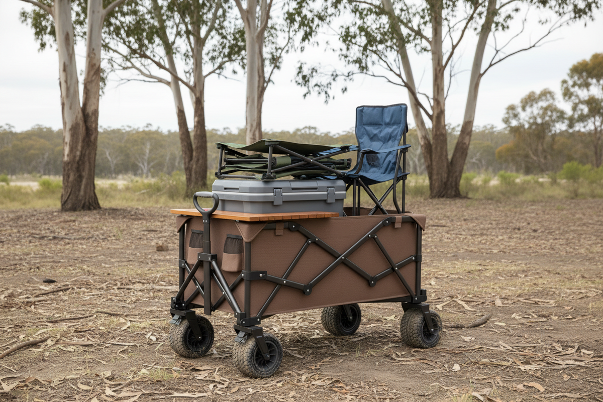 Camping cart at bush campsite