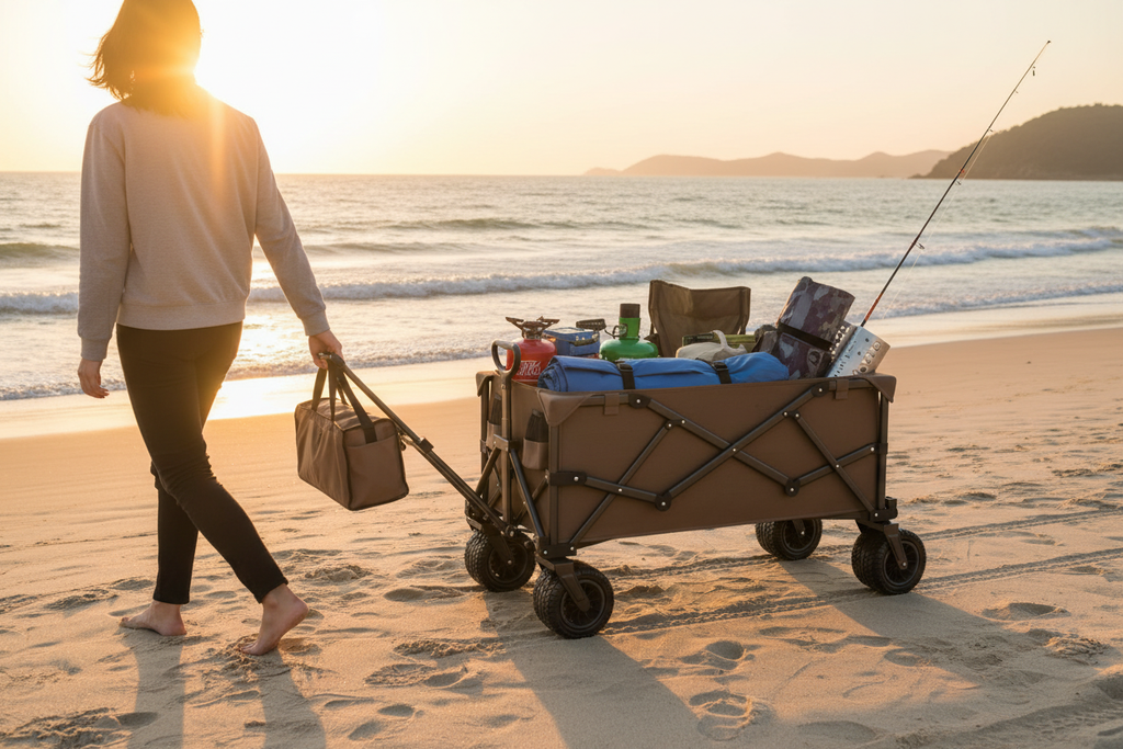 Camping cart on beach