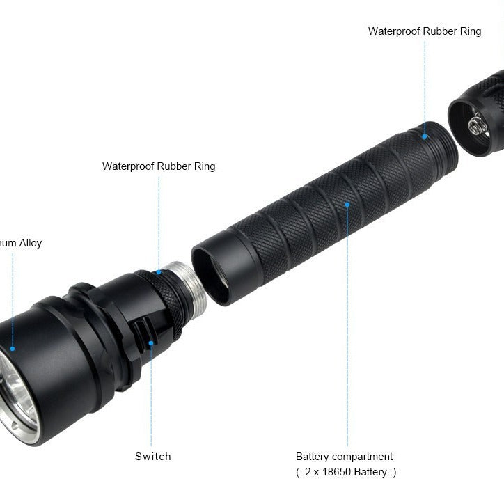 3-LED Underwater Dive Flashlight