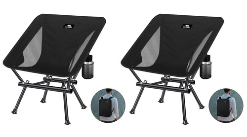 AnYoker Portable Folding Camping Chair with Backpack Bag - 2 Pack