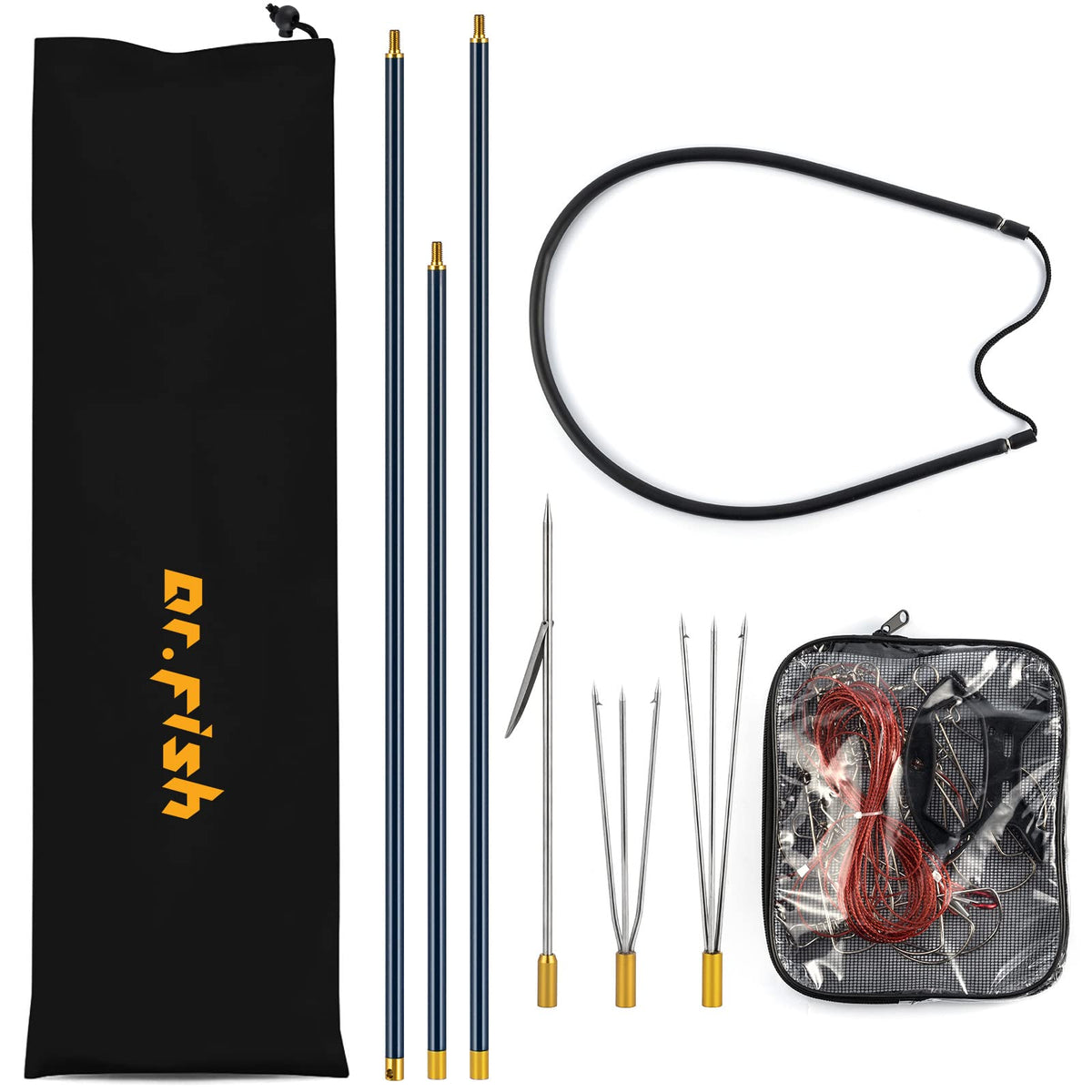 Dr.Fish Fiberglass Adjustable Spearfishing Set with Travel Bag