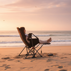 Heated hammock chair at beach