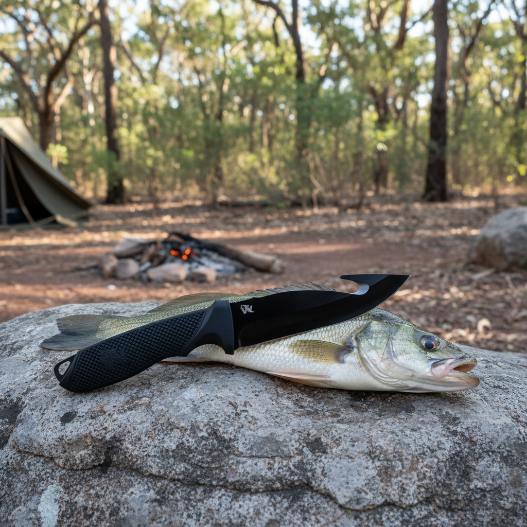 ODENWOLF knife at campsite