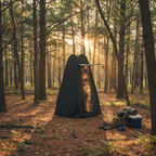 Privacy tent at campsite