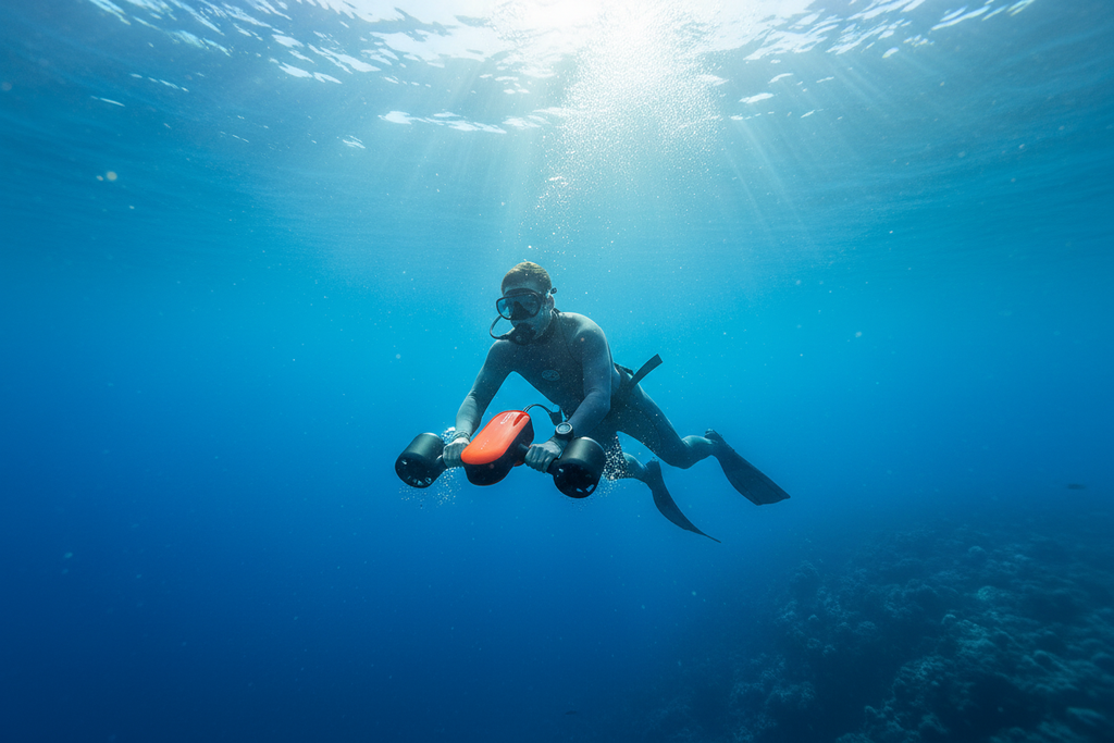 S2 scooter freediver descent