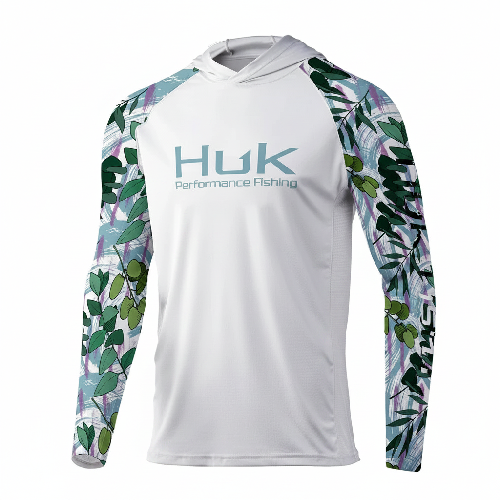 White green leaf shirt front view
