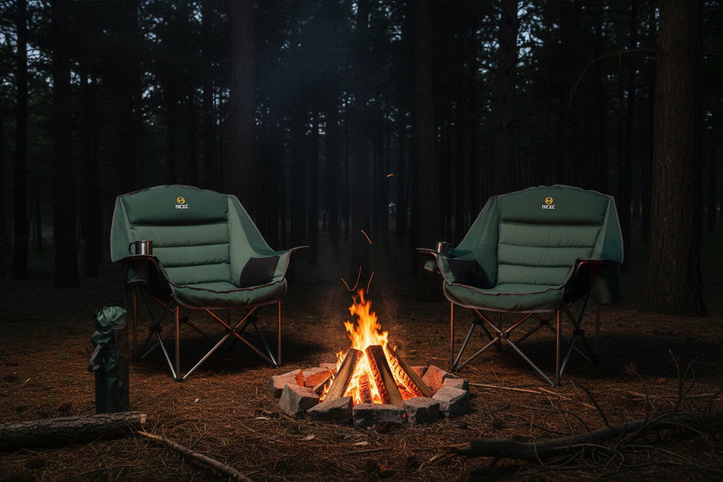 XL chairs by campfire