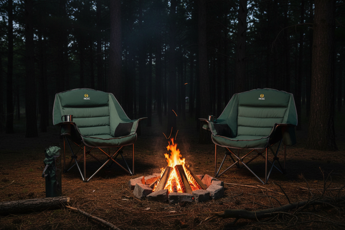 XL chairs by campfire